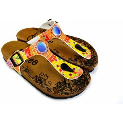 Afbeelding van GOBY Mosaic Slippers Sandalen Hoge kwaliteit Handmade Maat 35
