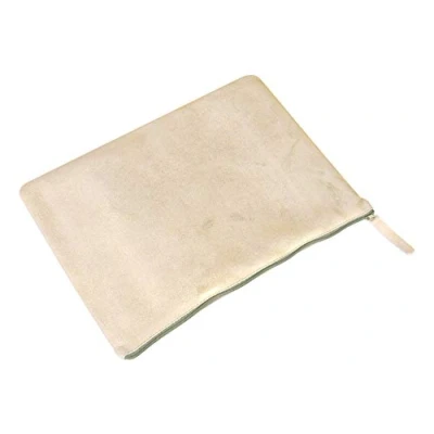Afbeelding van Clairefontaine 400047C platte tas echt leer veer goud