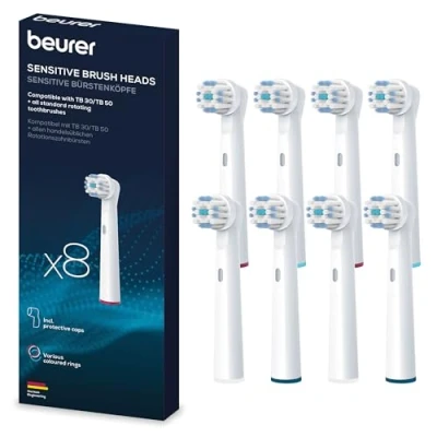 Afbeelding van Beurer TB 30/ 50 Elektrische tandenborstel Opzetborstel Navulset Sensitive 8 Stuks Nieuw 2024