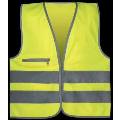 Afbeelding van SafetyMaker Safety Maker Veiligheidsvest voor kinderen, hoge zichtbaarheidsvest, reflecterend vest, 7 14 jaar, geel