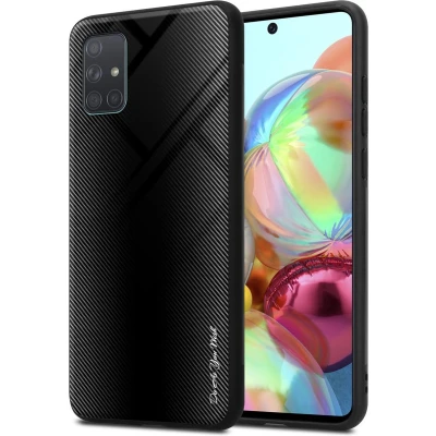 Afbeelding van Cadorabo Hoesje geschikt voor Samsung Galaxy A71 4G in OPAAL ZWART Beschermhoes gemaakt van TPU silicone Case Cover en achterkant gehard glas