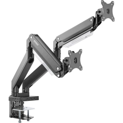 Afbeelding van SpeaKa Professional SP MM 830 2 voudig Monitor tafelbeugel 43,2 cm (17) 88,9 (35) Geïntegreerd dockingstation, Gasdruktechniek, Kantelbaar, Zwenkbaar
