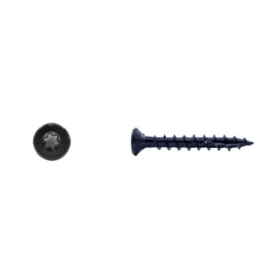 Afbeelding van Woodies Ultimate spaanplaatschroef 4x30mm platkop T20 shield zwart 61841318 (Per 200 stuks)