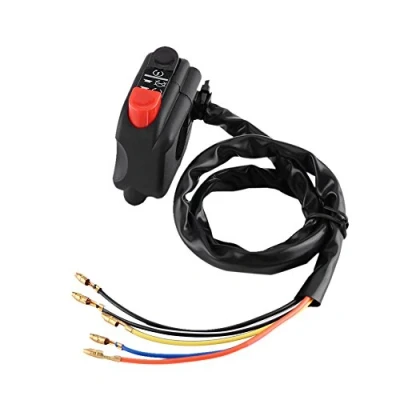 Afbeelding van Keenso 7/8 inch stuurschakelaar, motorstuurschakelaar, elektrische starter, schijnwerper aan uit, waterdicht, 22 mm, zwart