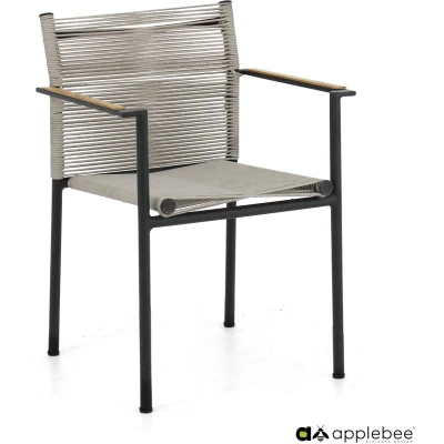 Afbeelding van Apple Bee Diningstoel Jakarta Grey Grijs 82,00cm x 59,00cm 56,00cm