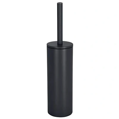 Afbeelding van Spirella Luxe Toiletborstel in houder Cannes zwart metaal 40 x 9 cm met binnenbak
