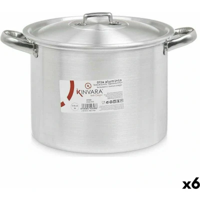 Afbeelding van Casserolepan met deksel Zilverkleurig Aluminium 31 x 20 24 cm (6 Stuks)