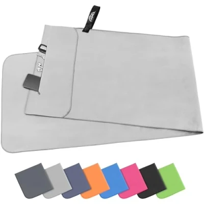 Afbeelding van Pameil Dubbelzijdige fleece sporthanddoek (lichtgrijs)