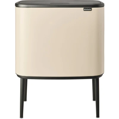 Afbeelding van Brabantia Bo Touch Bin Prullenbak Met Deksel Op Pootjes 36 Liter Beige
