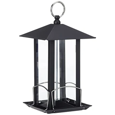 Afbeelding van Trixie voerdispenser lantaarn metaal zwart 19x20x19 cm