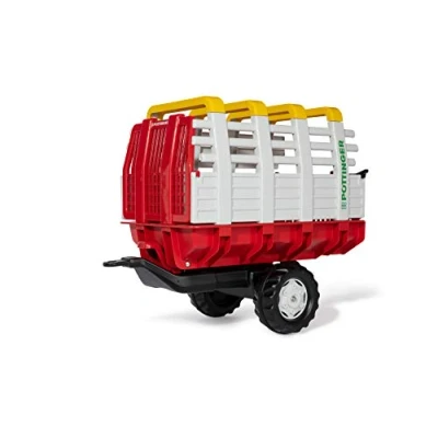 Afbeelding van rollytoys 122479 RollyHaywagon Pöttinger aanhanger voor pedaaltractor (van 3 tot 10 jaar, automatische vergrendeling, kantelbaar) rood