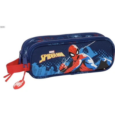 Afbeelding van Pennenetui met 2 vakken Spider Man Neon Marineblauw 21 x 8 6 cm