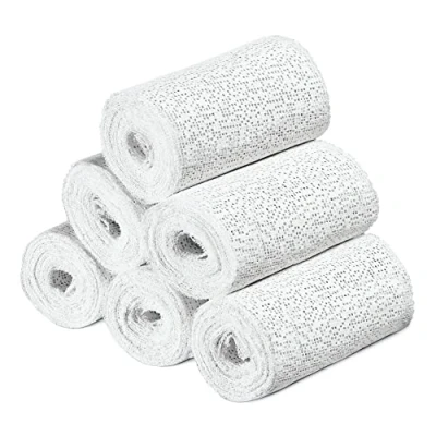 Afbeelding van Navaris gipsverband kit Huidvriendelijk gipsbuik pakket Voor kunst, handvaardigheid, modelbouw en mallen Set van 6 rollen 3 m x 10 cm