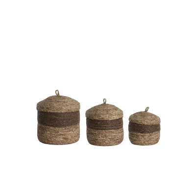 Afbeelding van Light &amp; Living Mand KENMARE Ø34x36cm Bruin Set van 3