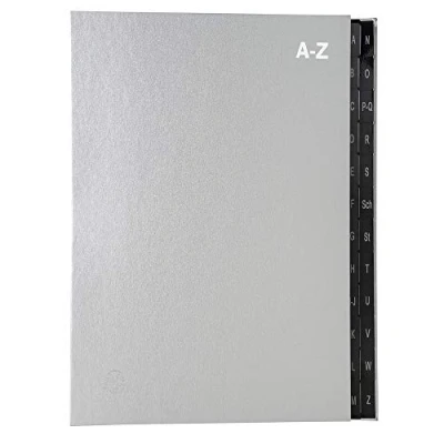 Afbeelding van Exacompta Ordonator 57227E Opbergmap, 24 alfabetische vakken, x 34 cm, zilverkleurig