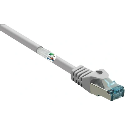 Afbeelding van Renkforce RF 5043946 RJ45 Netwerkkabel, patchkabel CAT 6A S/FTP 15.00 m Grijs Vlambestendig 1 stuk(s)