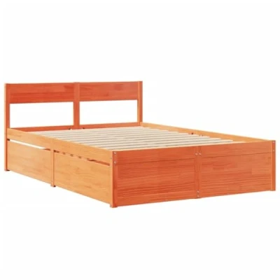 Afbeelding van vidaXL Bedframe zonder matras massief grenenhout wasbruin 120x200 cm