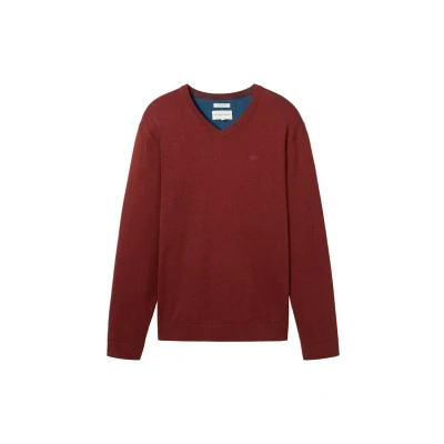 Afbeelding van TOM Tailor Trui, Heren, Maat: XL, Burgundy dark red melange