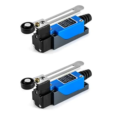Afbeelding van QWORK® 2 stuks eindschakelaar, ME 8108 verstelbare rolhefboomarm, NC + NO (DPDT), CNC router