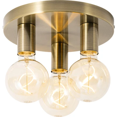 Afbeelding van QAZQA Moderne plafondlamp brons rond Facil