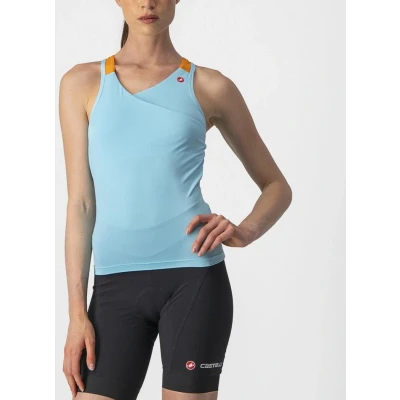Afbeelding van Castelli Fietsshirt mouwloos Dames Blauw Oranje SOLARIS TOP SKYLIGHT POP ORANGE XL