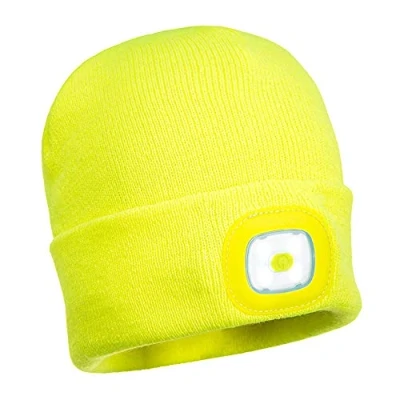 Afbeelding van Portwest B029 oplaadbare LED beanie muts GEEL