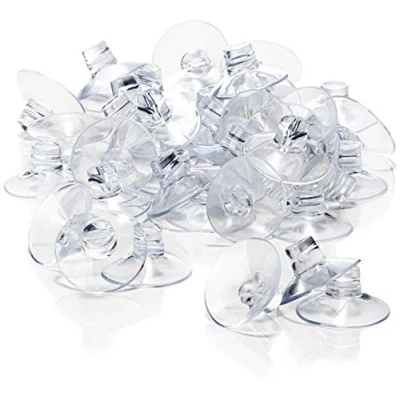 Afbeelding van COM FOUR® 40x zuignap met kabelsleuf voor kerstverlichting en raamdecoratie sterke raamknoppen raambevestiging Kerstmis, Pasen, herfst, Nieuwjaar zuignaphouder Ø 45 mm