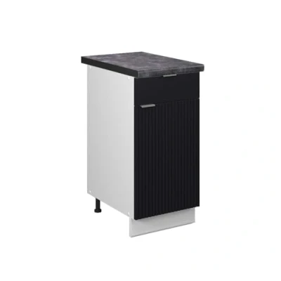 Afbeelding van Vicco Keukenonderkast Fame Line, Zwart gestreept/Wit, 40 cm , WB Antraciet