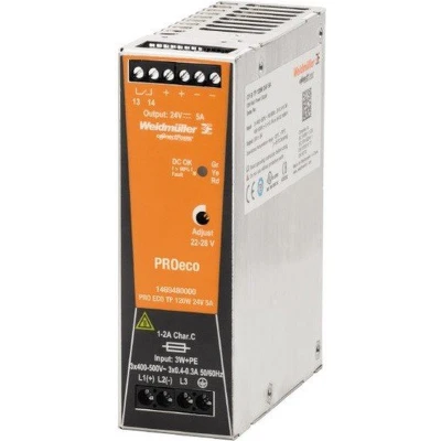 Afbeelding van Weidmüller PRO ECO 120W 24V 5A DIN rail netvoeding 24 V/DC 5 A 120 W Aantal uitgangen: 1 x Inhoud: stuk(s)