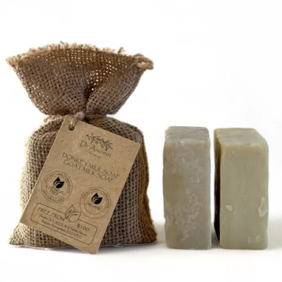 Image de Organique Naturel Traditionnel Fait À La Main Antique Savon Lait D&#039;Ânesse + De Chèvre Aucun Produit Chimique!