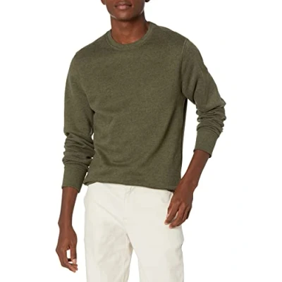 Image de Amazon Essentials Sweat shirt à col rond en polaire (grandes tailles disponibles) Men&#039;s, Vert Olive Chiné, M