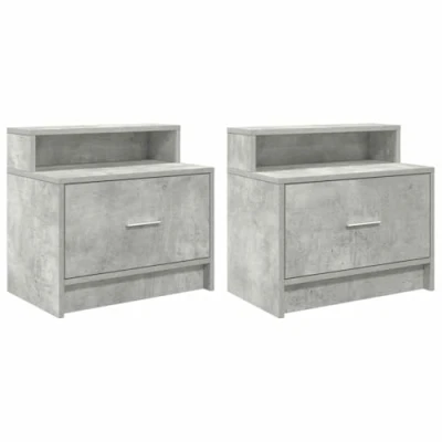 Afbeelding van vidaXL Nachtkastjes 2 st met lade 51x31x47 cm betongrijs