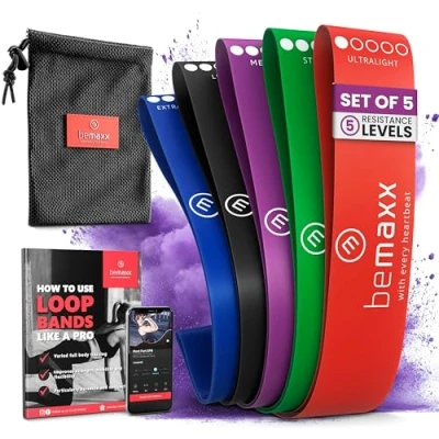 Afbeelding van Resistance Band Fitnessbanden Rubber/Stof Set Weerstandsbanden + Trainingshandleiding Booty Loop Gymnastiekband Fitness Tube Trainingsband Sportband Elastisch Krachttraining Profs Beginners