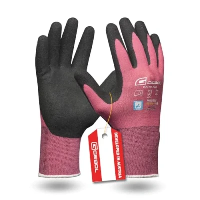 Afbeelding van Gebol Master Flex Lady Werkhandschoenen met nitrilcoating van polyurethaan dermatologisch geteste nitrilhandschoenen tuinhandschoenen handgreep voor dames maat XS (maat 6) roze 1 paar