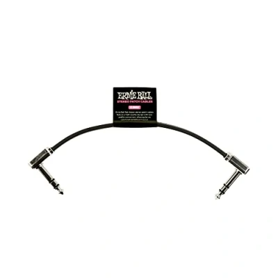 Afbeelding van Ernie Ball 15 cm Single Flat Ribbon Stereo Patch Cable Zwart