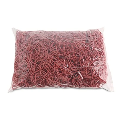Afbeelding van OFFICE PRODUCTS Elastiek, diameter: 50 mm, kleur: rood, gewicht: 1000 g, 1 kg, huishoudelijk rubber, 60% voor thuis, kantoor, school