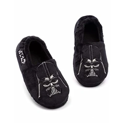 Afbeelding van Star Wars Darth Vader pantoffels voor jongens en kinderen, mocassins thuis, zwart.