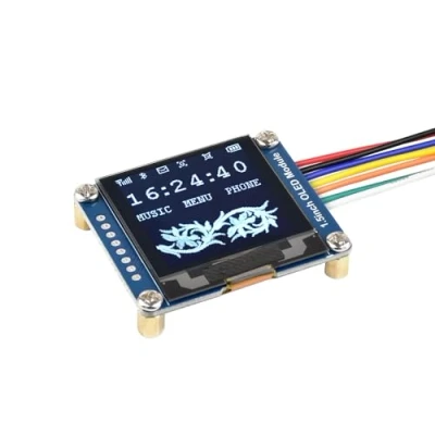 Afbeelding van Waveshare 1,5 inch OLED displaymodule, 128 x pixels, 16 bits grijs niveau met geïntegreerde controller, communicatie via SPI of I2C interface