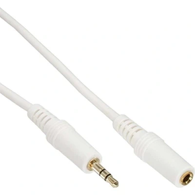 Afbeelding van 3,5mm Jack stereo audio verlengkabel verguld / wit 1 meter
