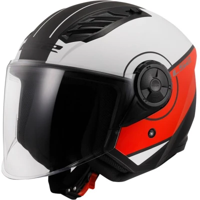 Afbeelding van LS2 OF616 AIRFLOW II COVER MATT WHITE RED 06 XXL Maat 2XL Helm