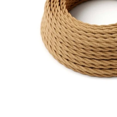 Afbeelding van HALOTEC Elektrische textielkabel, gevlochten, 5 meter, decoratieve lamp, jute, touw, 2 draden, x 0, 75 mm², geweven kabel, verlichting, rol draad, stoffen ommanteling, textiel