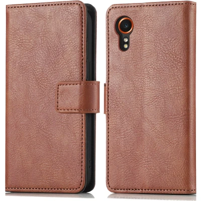 Afbeelding van iMoshion Hoesje Geschikt voor Samsung Galaxy Xcover 7 Met Pasjeshouder Luxe Bookcase Bruin