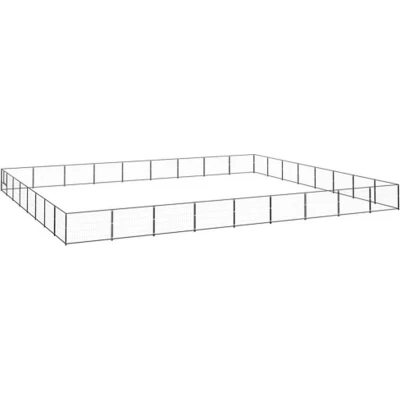 Afbeelding van vidaXL Hondenkennel 72 m² staal zwart