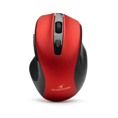 Afbeelding van Bluestork M WL OFF75 draadloze muis met dubbele verbinding: Bluetooth &amp; USB 2.4 GHz Oplaadbare muis, tweehandig, ergonomisch, stille voor PC/MAC Nieuw (rood)