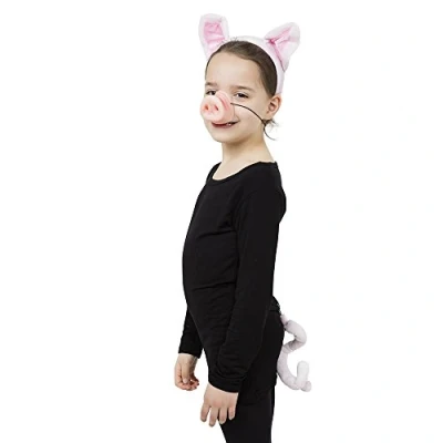 Afbeelding van Rubies Verkleed set varken oortjes/staart/snuit roze voor kinderen carnaval