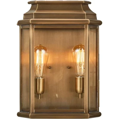 Afbeelding van Elstead Lighting LED Wand Buitenlamp St Martins 2X E27 Max 60W IP44 Dimbaar Aged Brass