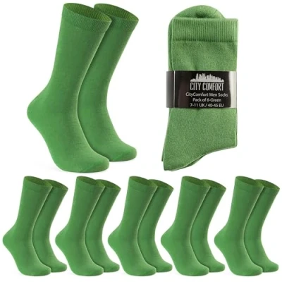 Afbeelding van Halflange herensokken meerdere verpakkingen van zacht en comfortabel, katoenen sokken voor heren, eenheidsmaat 40 45, Groen 6 stuks