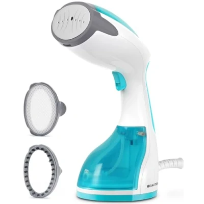 Afbeelding van BEAUTURAL 1200W draagbare reiskledingstomer voor thuis en op reis, horizontale verticale stoom, 30 seconden snelle verwarming, automatische uitschakeling, kledingstomer, tank van 260 ml