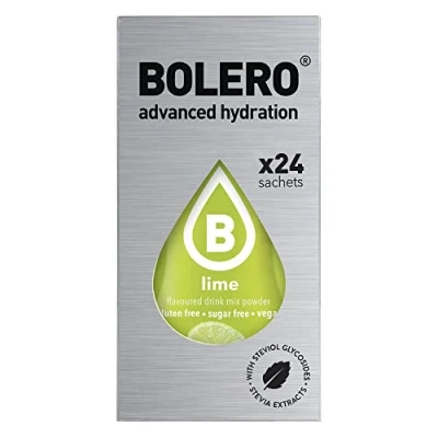 Afbeelding van Bolero Lime Drank 24 zakjes 3 gram fruitsticks bereid oplosbaar poeder voor verse dranken in water geproduceerd, 72 gezoet met stevia