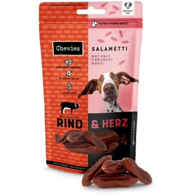 Afbeelding van 4x200g Chewies Salametti Rundvlees &amp; Kaas hondensnacks